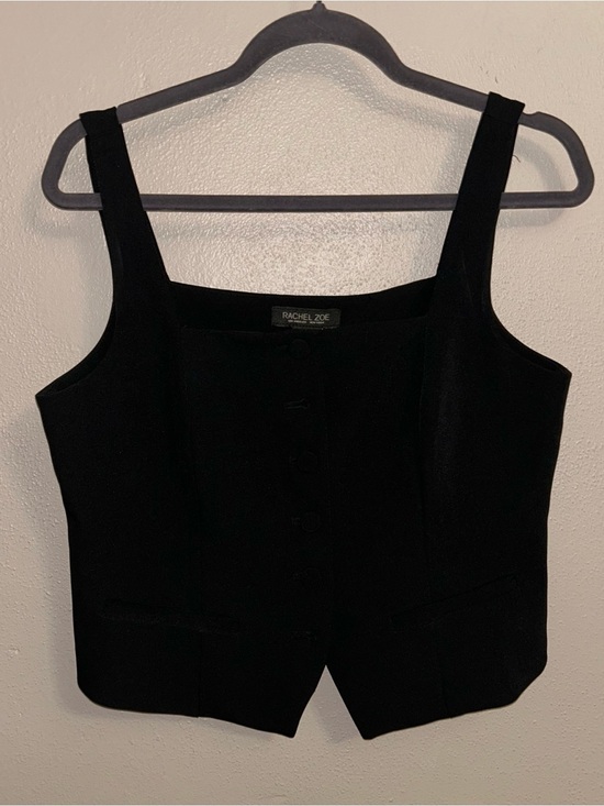 Rachel Zoe Tops - Black Tailored Waistcoat Vest Top Quiet Luxury Old Siren Corset Button tank